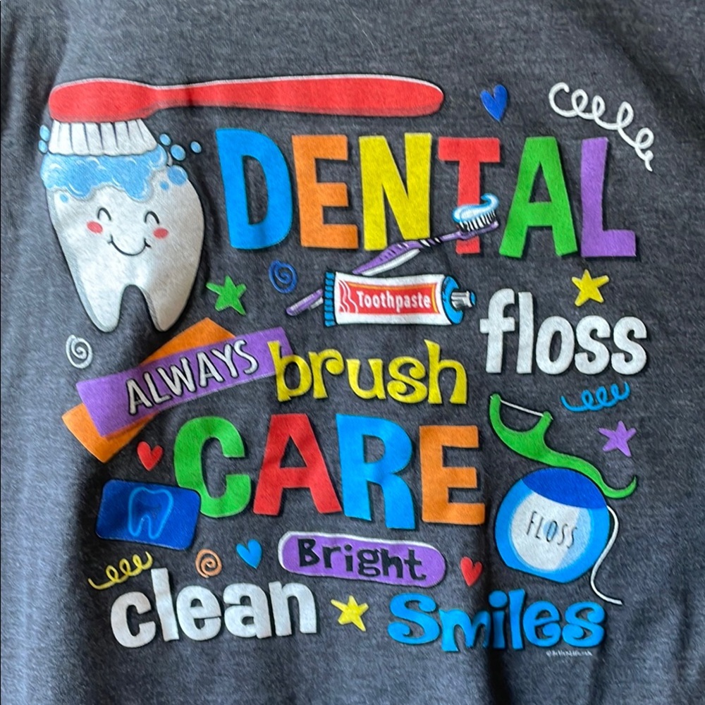 Colorful Dental Care Graphic T-Shirt likeXL